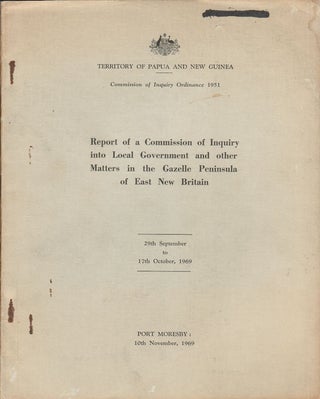 Stock ID #179559 Report of a Commission of Inquiry into Local Government and other Matters in the...