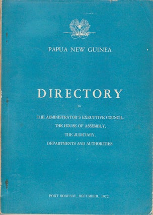 Stock ID #179560 Directory to the Administrator's Executive Council, the House of Assembly, the...
