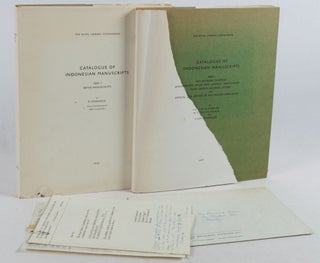 Stock ID #180225 Catalogue of Indonesian Manuscripts. Part 1. Batak Manuscripts. Part 2. Old...