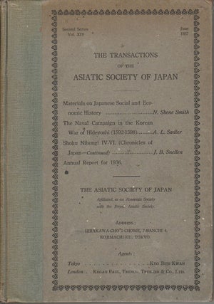 Stock ID #180256 The Transactions of The Asiatic Society of Japan. Second Series, Vol XIV....