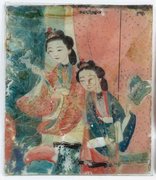 Stock ID #180399 Chinese Women in Costume. CHINA - REVERSE PAINTING ON GLASS