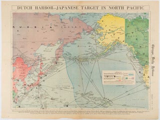 Stock ID #180751 Dutch Harbor -- Japanese Target in the North Pacific. WWII MAP OF EAST ASIA, THE...