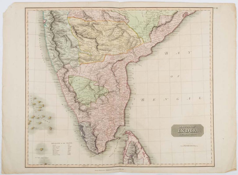 Stock ID #185242 British India, Southern Part. INDIA - MAP, SAMUEL JOHN NEELE, ENGRAVER.