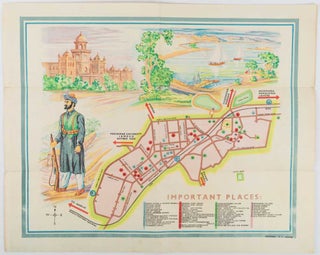 Stock ID #189707 Peshawar Guide Map. PAKISTAN - 1950S TOURIST MAP, R. A. EKLUND