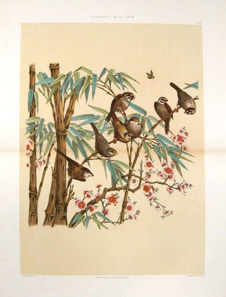 Stock ID #197077 Ornements de la Chine. Plate 32-33. [Birds on flowering bamboo branches]. CHINA...