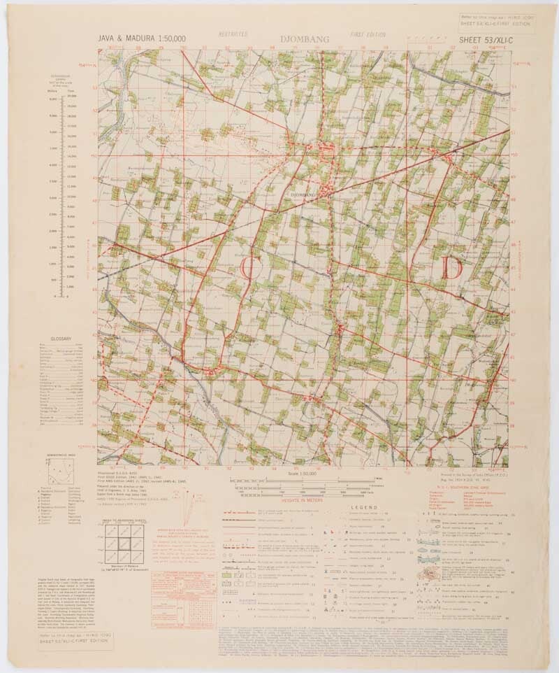 Java Map Wwii Java & Madura. 1:50,000. Djombang. Sheet 53/XLIC. HIND 1090 | INDONESIA ...