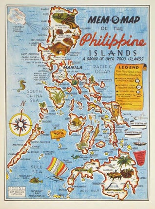 Stock ID #204557 Mem-O-Map of the Philippine Islands. A Group of Over 7000 Islands. PHILIPPINES -...