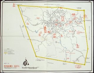 Stock ID #206510 Map of Baguio City Showing Some of Its Major and Minor Tourists Interests....