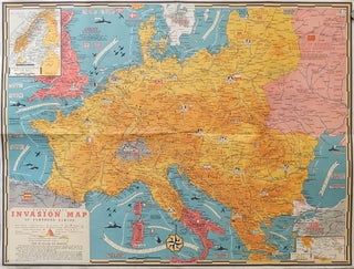 Stock ID #206781 Dated Events Invasion Map of Fortress Europe. WORLD WAR II - MAP, STANLEY...