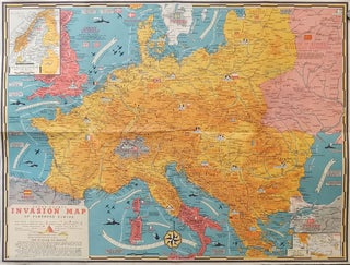 Stock ID #206781 Dated Events Invasion Map of Fortress Europe. WORLD WAR II MAP, STANLEY TURNER,...