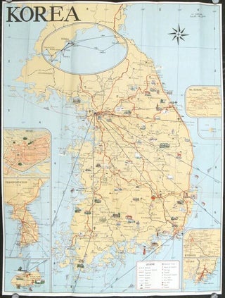 Stock ID #207712 Tourist Map of Korea. KOREA - 1960S PICTORIAL MAP