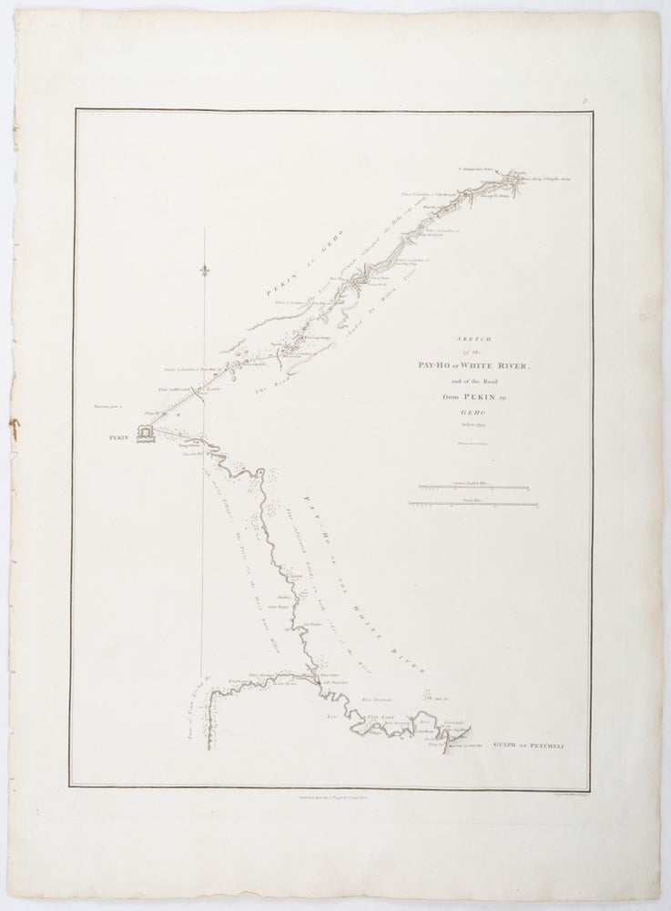 Stock ID #209283 A Sketch of the Pay-ho or White River, and of the Road from Pekin to Geho taken 1793. CHINA - 18TH CENTURY MAP, HENRY WILLIAM . BAKER PARISH, BENJAMIN, MAPMAKER, ENGRAVER.