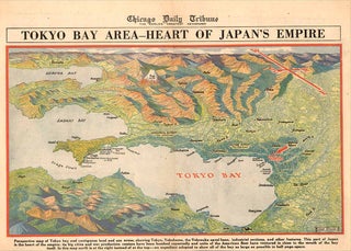 Stock ID #209335 Tokyo Bay Area - Heart of Japan's Empire. JAPAN - TOKYO - WORLD WAR II MAP, CURT...