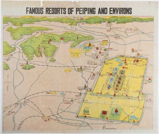 Stock ID #209978 Famous Resorts of Peiping and Environs. 1930S STREET PLAN OF BEIJING