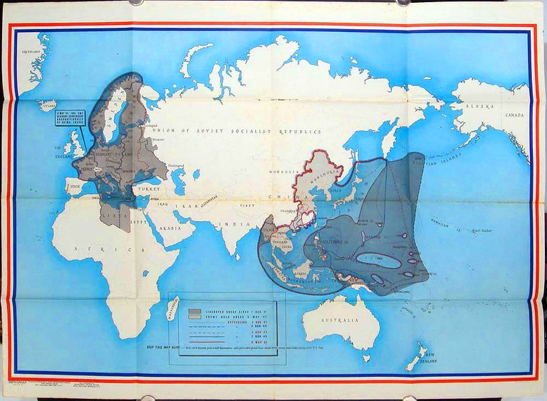 Stock ID #210011 Newsmap for the Armed Forces. [V.E. Day + 7 Weeks - 184th Week of U.S. Participation in the War. Monday, 25 June, 1945.]. WORLD WAR II - MAP - JAPAN.