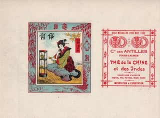 Stock ID #211185 The de la Chine et des Indes. [vintage paper advertising label for tea from...