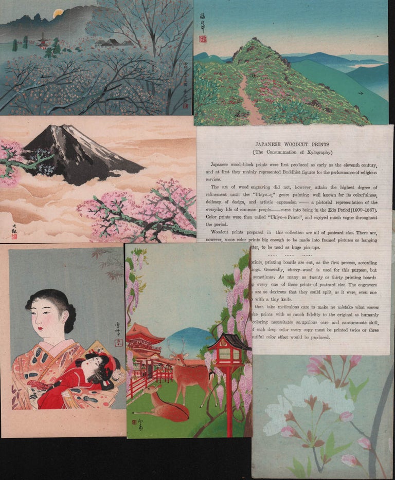 Stock ID #213511 Wood-Cut Print Picture Postcards Collection 5. SHUHO YAMAKAWA.
