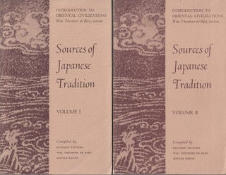 Stock ID #213663 Sources of Japanese Tradition. RYUSAKU TSUNODA, WM. THEODORE DE BARY AND DONALD...
