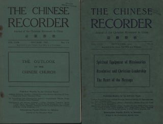 Stock ID #214493 The Chinese Recorder. Journal of the Christian Movement in China. [Two Volumes]...
