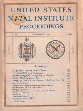 Stock ID #214500 United States Naval Institute Proceedings. Volume 56, No. 331. A. T CHURCH