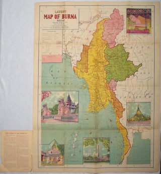 Stock ID #214601 Latest Map of Burma. Political, showing relief of land. BURMA - MAP