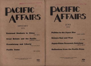 Stock ID #214631 Pacific Affairs. Vol. IV, Nos. 1 and 6. ELIZABETH GREEN