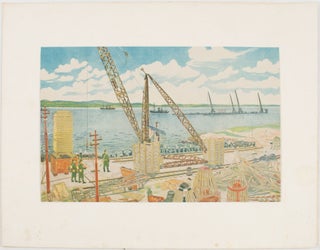 Stock ID #214635 Illustration: 'Singapore Naval Port soon after the Japanese Attack.' By Yazawa...