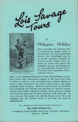 Stock ID #214885 Lois Savage Tours: A Philippine Holiday....Tours specially arranged and...