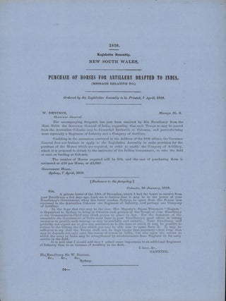 Stock ID #215429 Purchase of Horses for Artillery Drafted to India. INDIAN MUTINY AND DISSOLUTION...