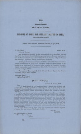 Stock ID #215429 Purchase of Horses for Artillery Drafted to India. INDIAN MUTINY AND DISSOLUTION...