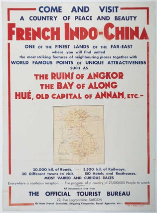 Stock ID #215438 Travel Poster: French Indo-China. SAIGON THE OFFICIAL TOURIST BUREAU. 22...