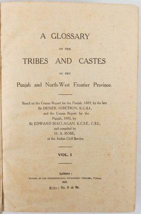 Stock ID #215572 A Glossary of the Tribes and Castes of the Punjab and North West Frontier...
