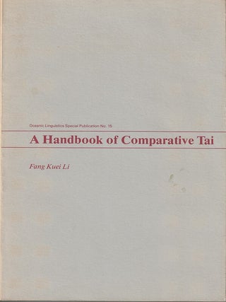Stock ID #215619 A Handbook of Comparative Tai. FAN KUEI LI