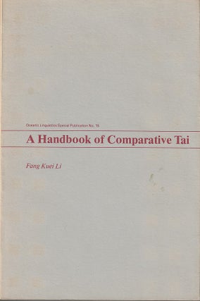 A Handbook of Comparative Tai. FAN KUEI LI.