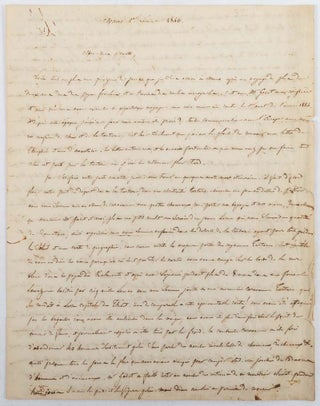 Stock ID #215635 Manuscript letter from Abbé Huc to his parents in Toulouse… "...after...