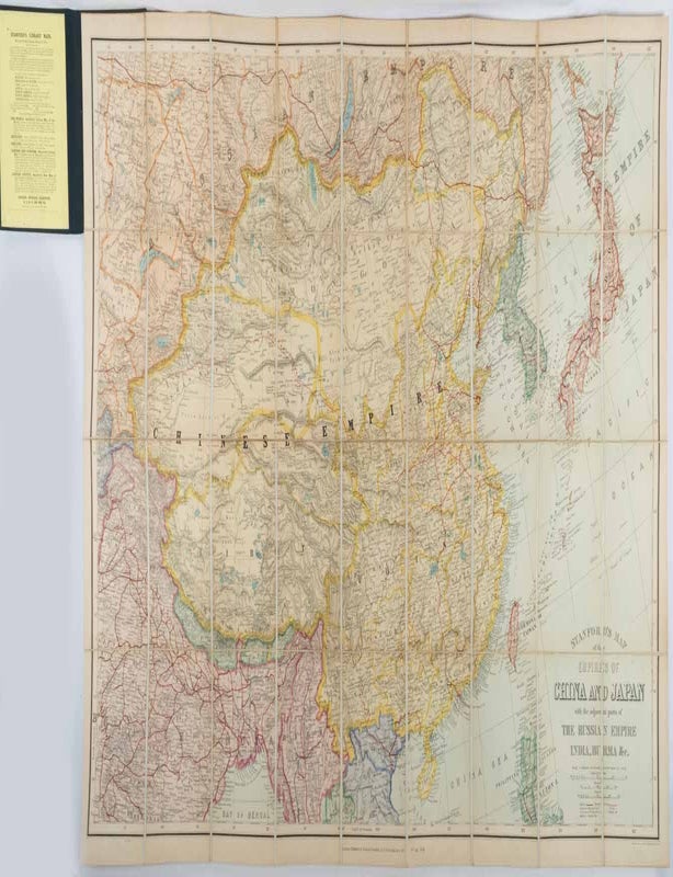 Stock ID #216100 Stanford's Map of the Empires of China and Japan with the Adjacent Parts of the Russian Empire, India, Burma &c. MAP OF EAST ASIA - RUSSIAN EXPANSION.