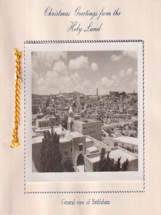 Stock ID #217032 Christmas Greetings from the Holy Land. BETHLEHEM - SKYLINE FROM THE CHURCH OF...