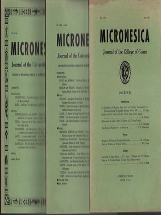 Stock ID #218261 Micronesica. Journal of the College of Guam. Three Issues. BENJAMIN C. AND L. G....