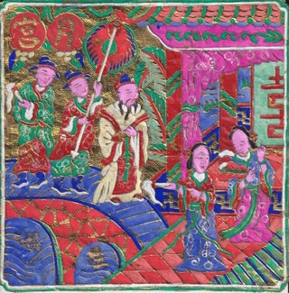 Stock ID #218284 Chinese Firecracker / Firework hand-painted embossed label. CHINESE HANDPAINTED...