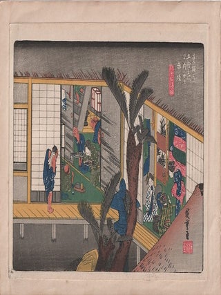 Stock ID #218648 東海道五十三次之内赤坂. 旅舎招婦ノ図. [Tokaido Gojyusantsugi no...