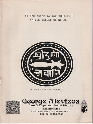 Stock ID #219093 Price Guide to the 1881-1918. Natives Issues of Nepal. GEORGE ALEVIZOS