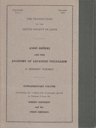 Ando Shoeki and the Anatomy of Japanese Feudalism.
