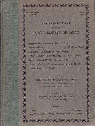 Stock ID #219295 The Transactions of The Asiatic Society of Japan. Second Series, Vol XIV....