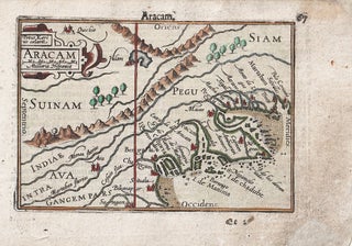 Stock ID #219734 Aracam. MYANMAR - ANTIQUE MAP, PETRUS KAERIUS, ENGRAVER