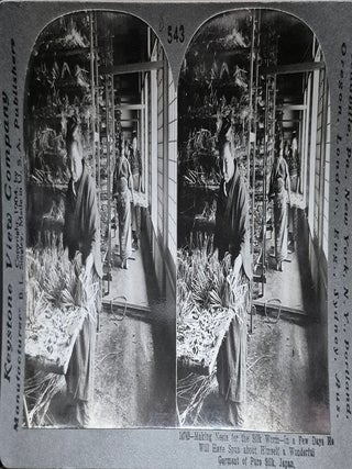 Stock ID #220039 Pair of Stereographs Relating to Silk Manufacture in Japan. JAPAN - SILK...