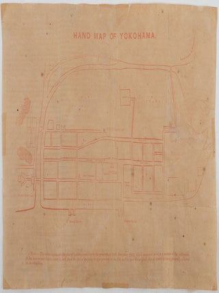 Stock ID #220096 Hand Map of Yokohama. EARLY ENGLISH LANGUAGE MAP OF YOKOHAMA SETTLEMENT