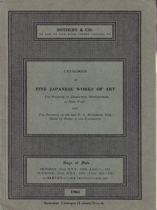 Stock ID #221039 Catalogue of Fine Japanese Works of Art Comprising A Fine Collection of Netsuke...
