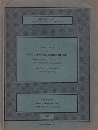 Stock ID #221042 Catalogue of Fine Japanese Works of Art. Comprising a Collection of Inro,...