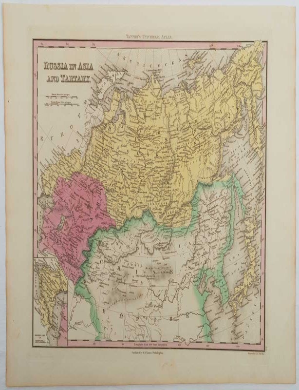 Stock ID #221207 Russia in Asia and Tartary. ASIA - ANTIQUE MAP, J. WARR, W. W., ENGRAVERS.