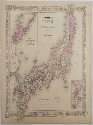Stock ID #221208 Johnson's Japan, Nippon, Kiusiu, Sikok, Yesso and the Japanese Kuriles. ANTIQUE...